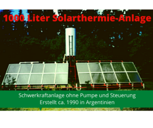 Herausforderung: Planung einer 1000 Liter Thermosolaranlage, die wenige Jahre später gebaut werden konnte.